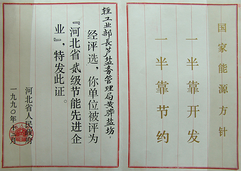 河北省二級(jí)節(jié)能先進(jìn)企業(yè)